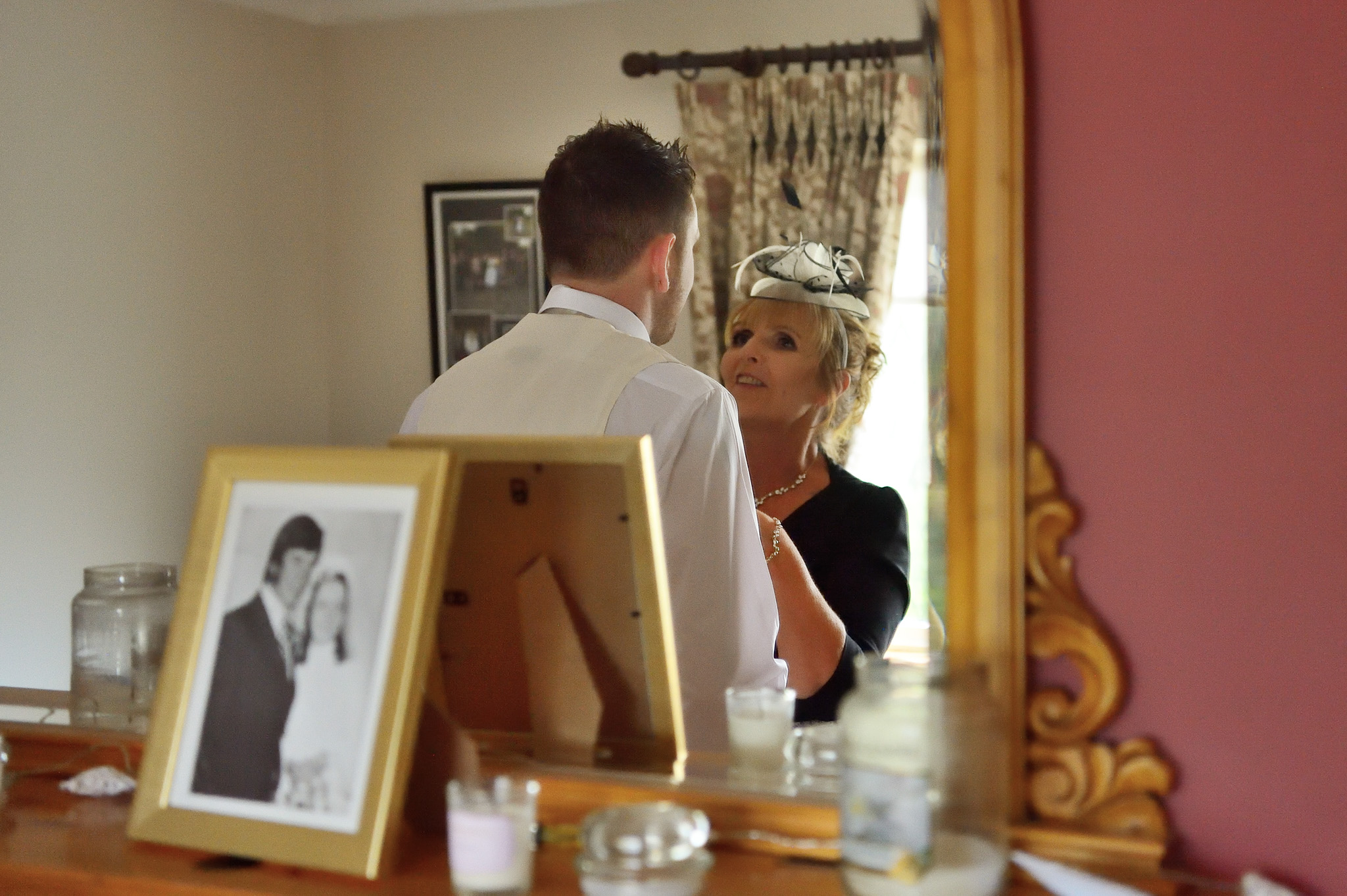 Wedding son and mother preparation
